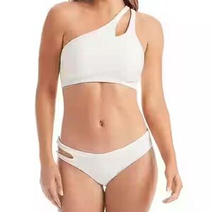 Jessica Simpson one shoulder textured bikini SET